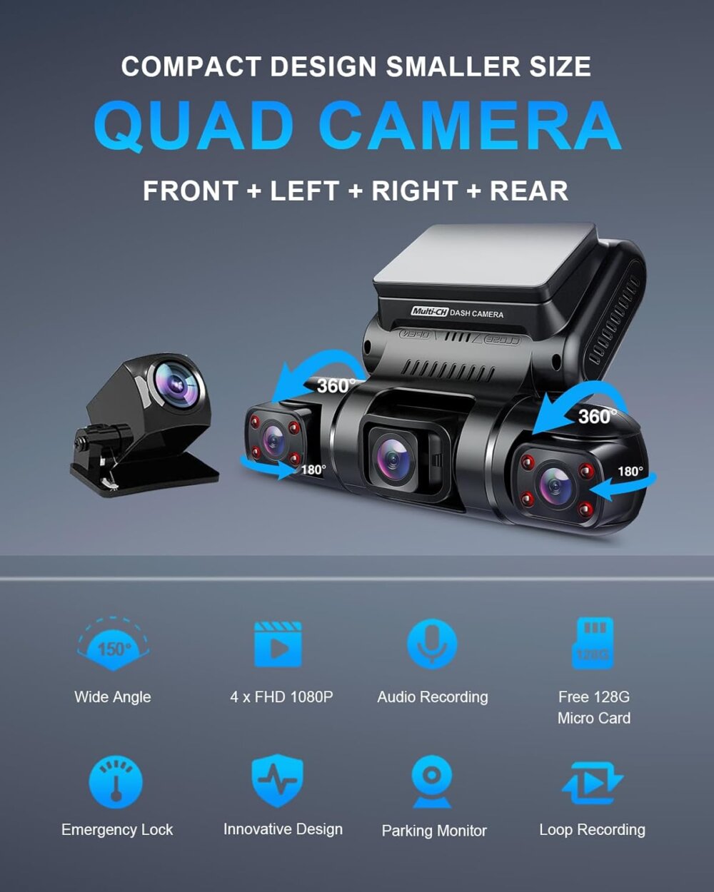 PRUVEEO 360 Dash Cam: The Ultimate 4-Channel Guide to Complete 360-Degree Vehicle Surveillance - Image 8