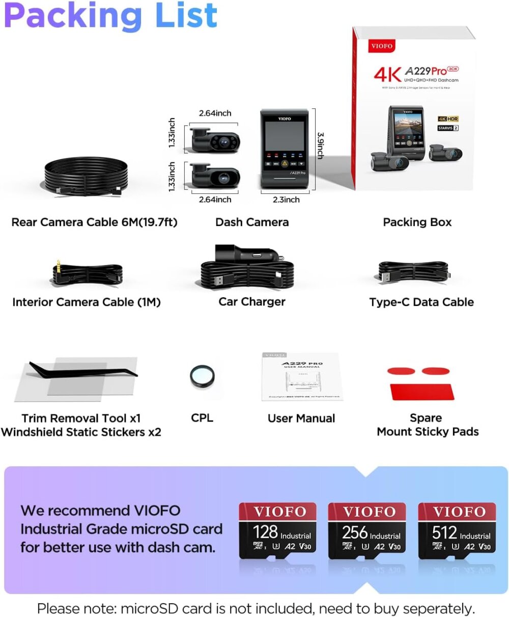 VIOFO A229 Pro: The Definitive 3-Channel Guide to Crystal-Clear 4K Dash Cam Security - Image 2