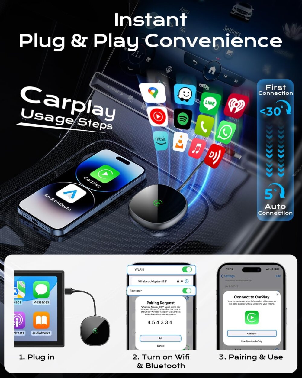 2-in-1 Wireless CarPlay & Android Auto Adapter: The Ultimate 2024 Guide for Total Wireless Freedom - Image 6