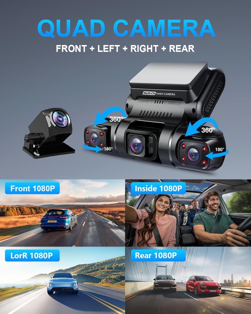 PRUVEEO 360 Dash Cam: The Ultimate 4-Channel Guide to Complete 360-Degree Vehicle Surveillance - Image 5