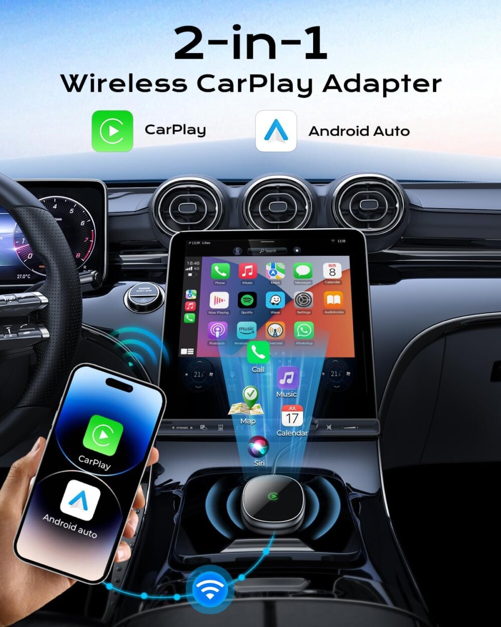2-in-1 Wireless CarPlay & Android Auto Adapter: The Ultimate 2024 Guide for Total Wireless Freedom - Image 2