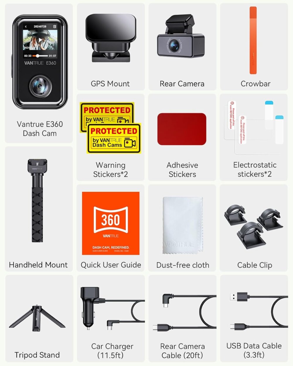 Vantrue E360 ACE: The All-in-One Guide to Immersive 5.2K 360° Dash & Action Cam Recording - Image 6