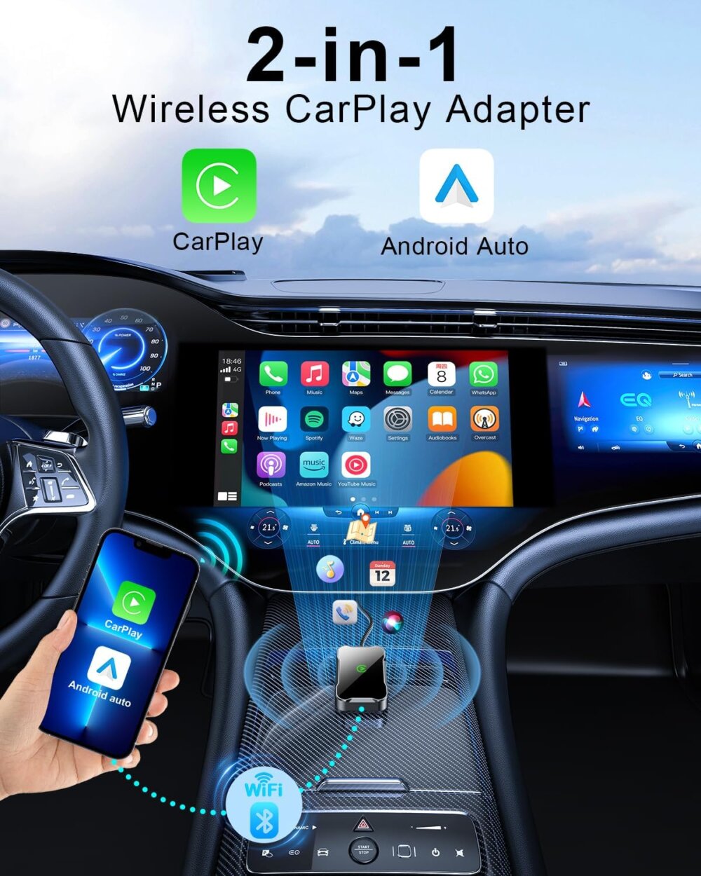 Wireless CarPlay & Android Auto Adapter: The Ultimate 2-in-1 Guide to a High-Speed, Seamless Connection - Image 2