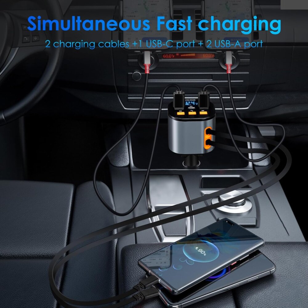 Retractable Car Charger: The Ultimate 5-in-1 Guide to Clutter-Free Fast Charging & Bluetooth - Image 4