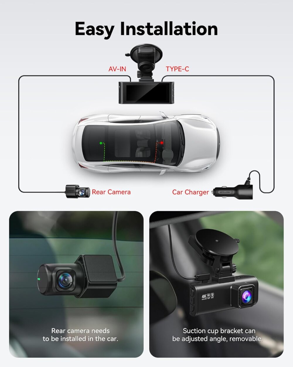 REDTIGER F7NP Dash Cam: Your Complete 4K Solution for Reliable Road Safety - Image 3