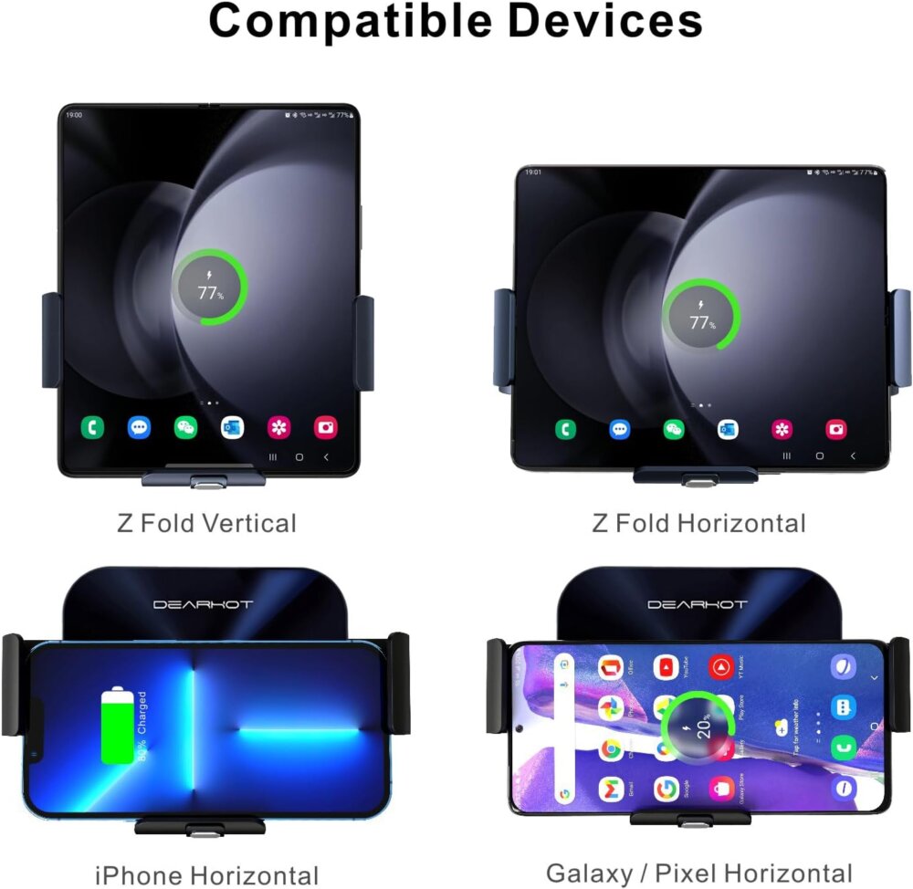 Dual Coil Wireless Car Charger: The Ultimate 15W Mount for Stable Galaxy Z Fold 6 Charging - Image 5