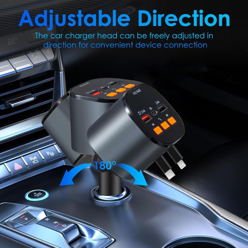 Retractable Car Charger: The Ultimate 5-in-1 Guide to Clutter-Free Fast Charging & Bluetooth - Image 5