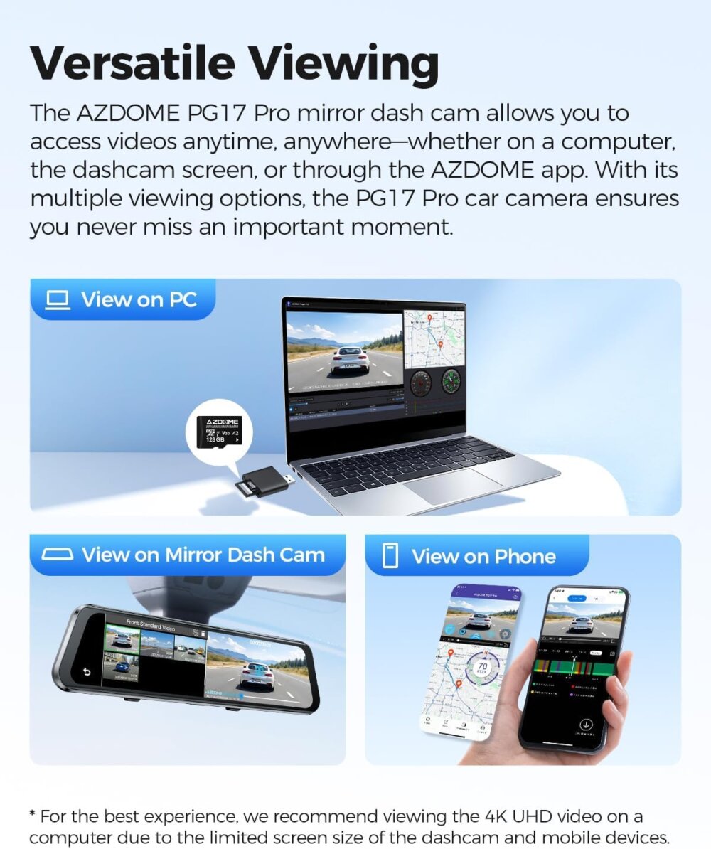 AZDOME PG17 Pro: The Ultimate Guide to Crystal-Clear 4K Mirror Dash Cam Safety - Image 6