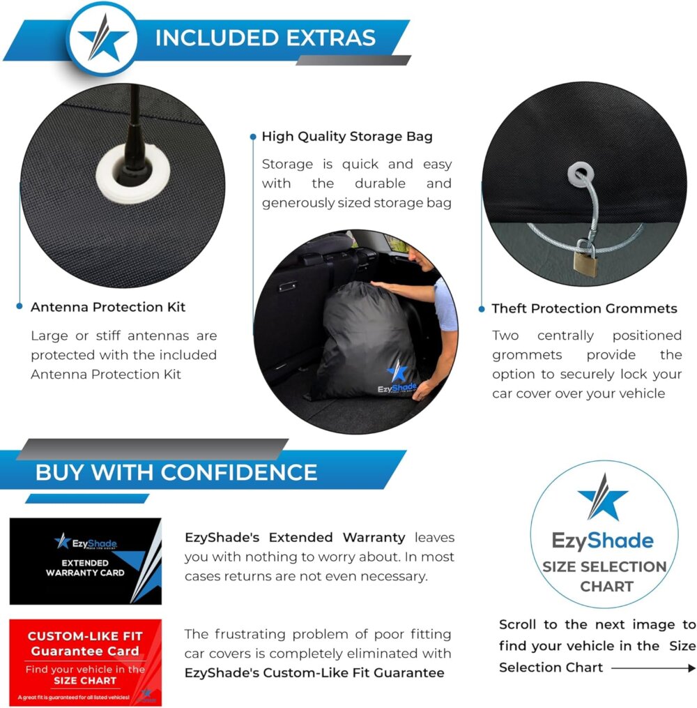 EzyShade 10-Layer Black Car Cover: The Ultimate Guide to a Custom-Fit, All-Weather Shield - Image 5