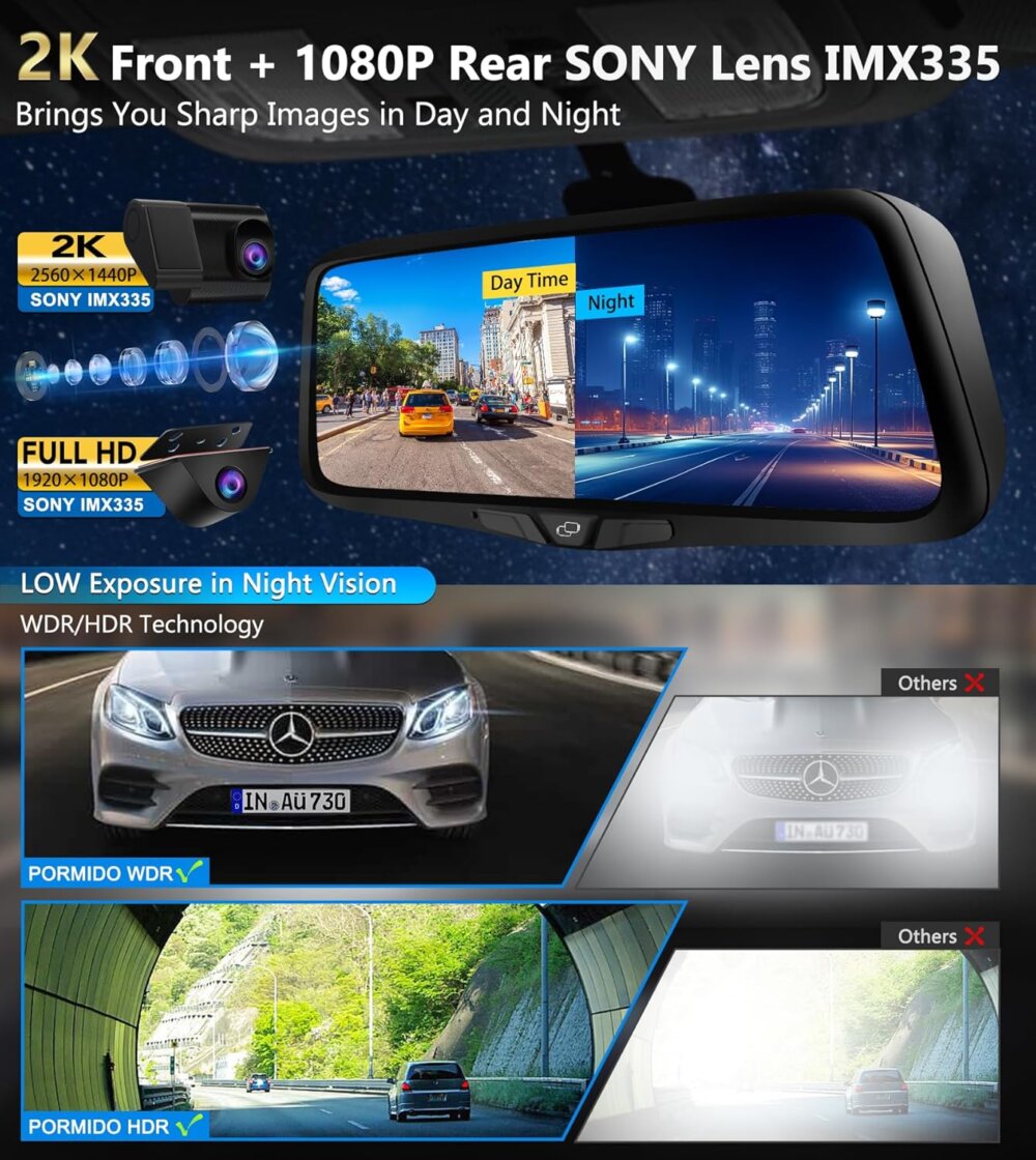 PORMIDO OEM Mirror Dash Cam: The Ultimate Guide to a Seamless 2K Integrated Camera System - Image 5