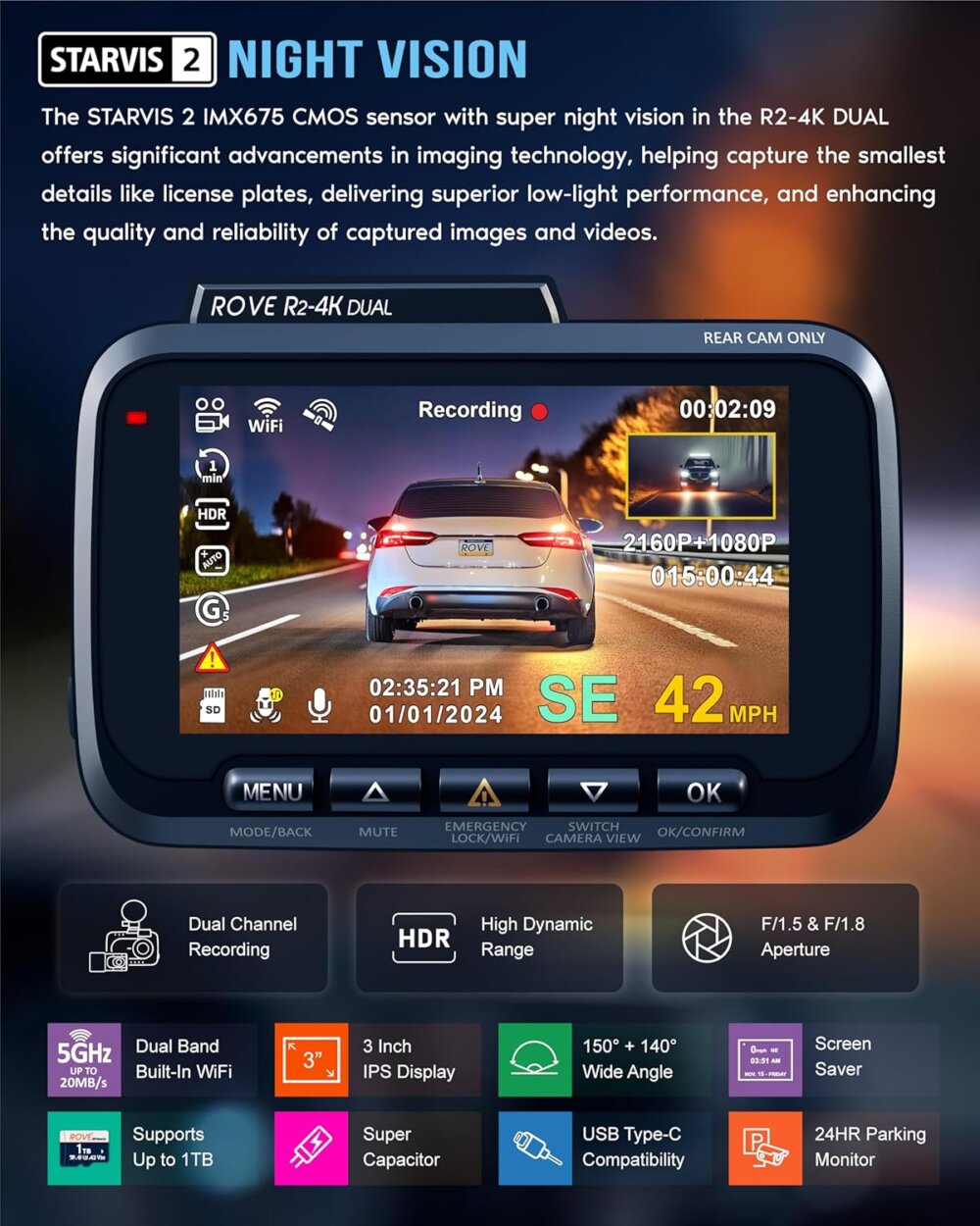 ROVE R2-4K Dash Cam: The Ultimate 2-in-1 Guide for Unbeatable Road Security in 2025 - Image 8