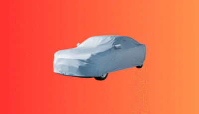 The premium iCarCover 100-layer car cover providing unprecedented, all-weather protection for a luxury vehicle.